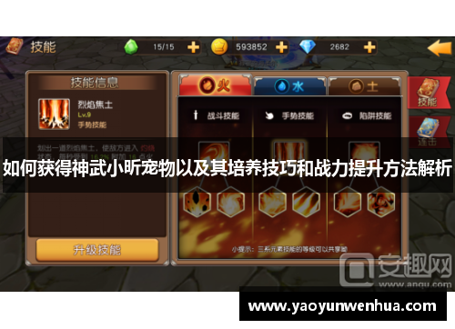 如何获得神武小昕宠物以及其培养技巧和战力提升方法解析